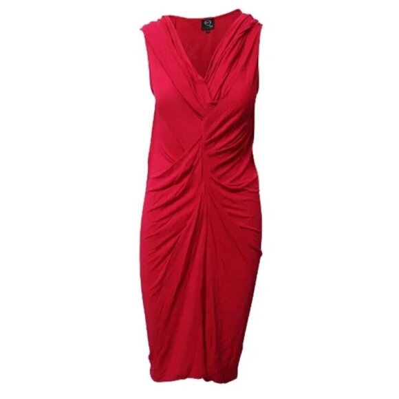 Alexander McQueen Size 38 IT 4 or 6 US Dress Draped Midi Knit Sleeveless Magenta - Picture 2 of 11
